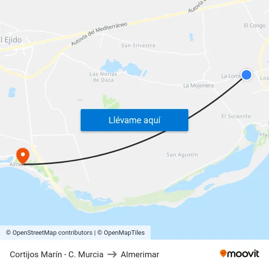 Cortijos Marín - C. Murcia to Almerimar map