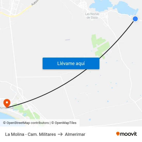La Molina - Cam. Militares to Almerimar map