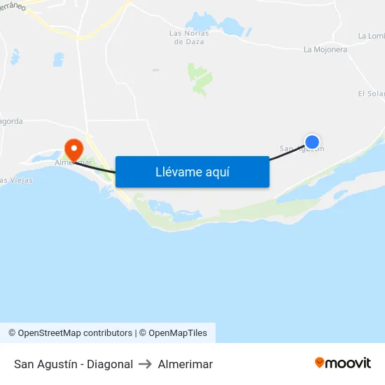 San Agustín - Diagonal to Almerimar map