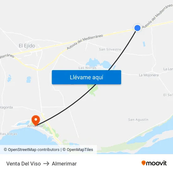 Venta Del Viso to Almerimar map