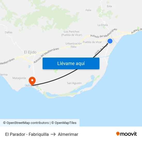 El Parador - Fabriquilla to Almerimar map