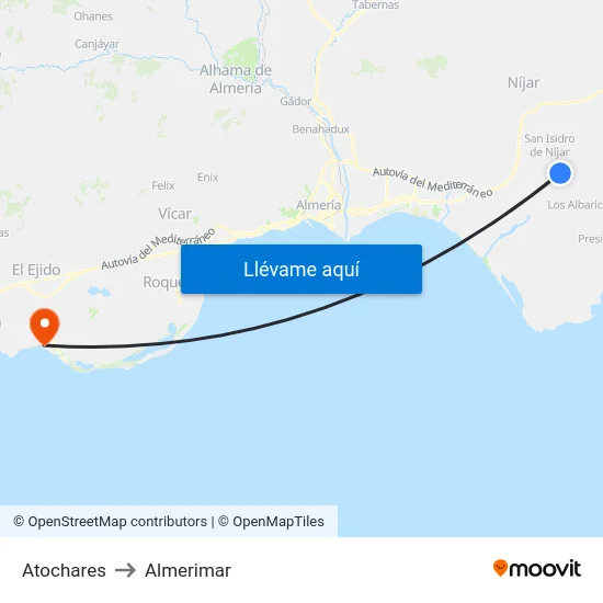 Atochares to Almerimar map