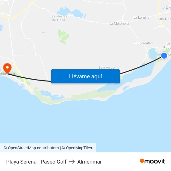 Playa Serena - Paseo Golf to Almerimar map