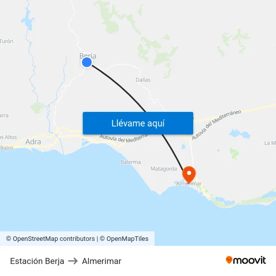 Estación Berja to Almerimar map
