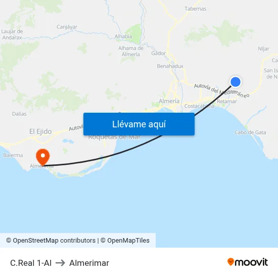 C.Real 1-Al to Almerimar map