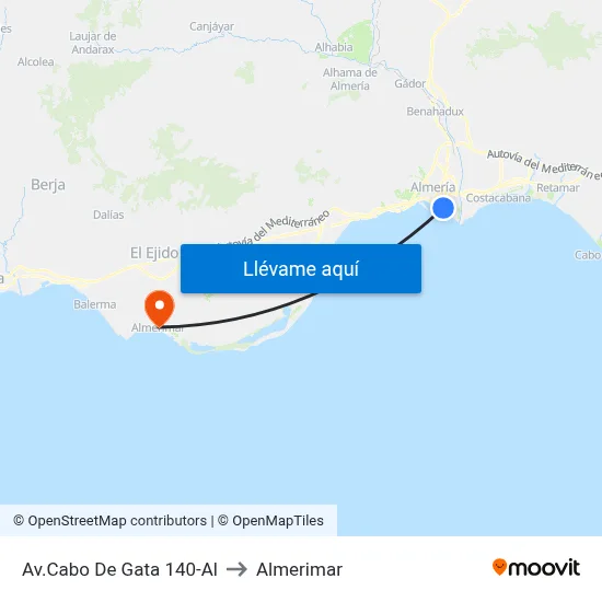 Av.Cabo De Gata 140-Al to Almerimar map