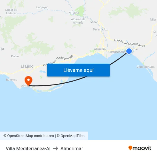 Villa Mediterranea-Al to Almerimar map