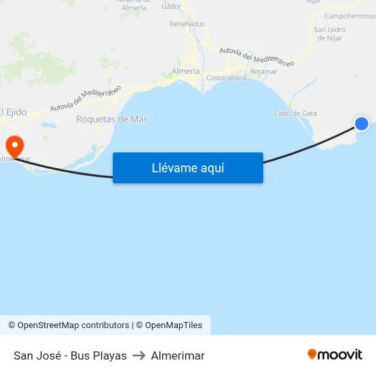 San José - Bus Playas to Almerimar map