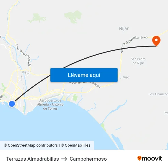 Terrazas Almadrabillas to Campohermoso map