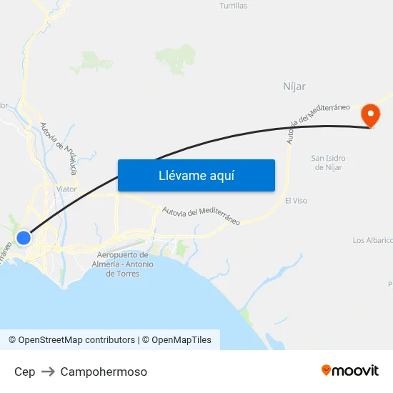 Cep to Campohermoso map