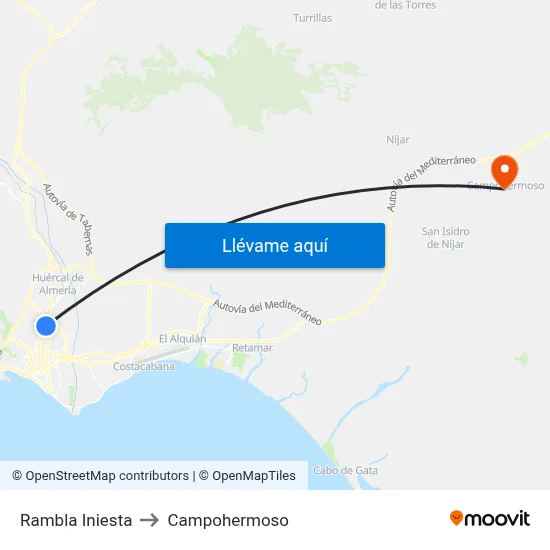 Rambla Iniesta to Campohermoso map