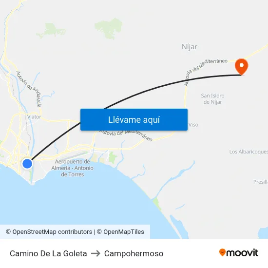 Camino De La Goleta to Campohermoso map