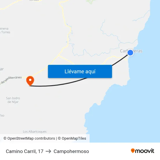 Camino Carril, 17 to Campohermoso map