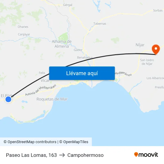 Paseo Las Lomas, 163 to Campohermoso map