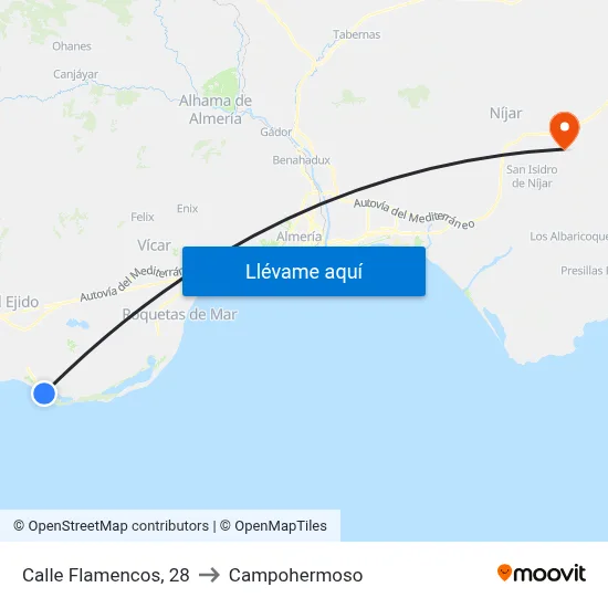 Calle Flamencos, 28 to Campohermoso map