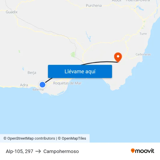 Alp-105, 297 to Campohermoso map