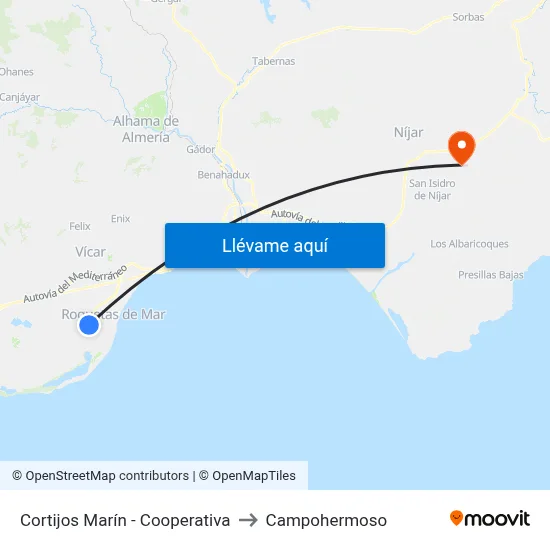 Cortijos Marín - Cooperativa to Campohermoso map