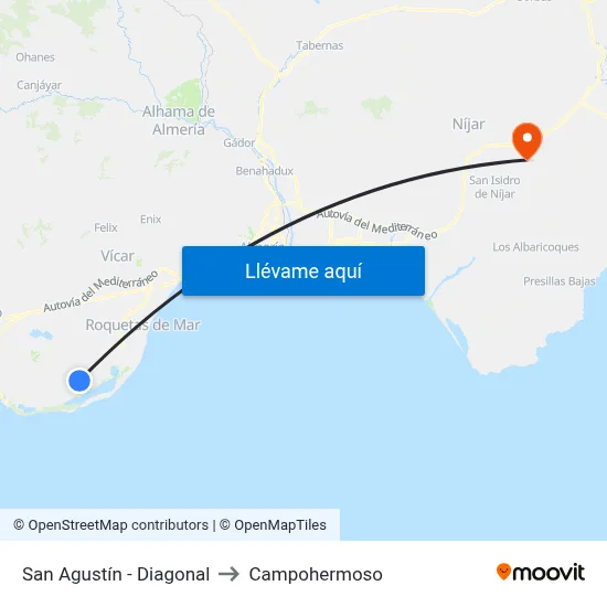 San Agustín - Diagonal to Campohermoso map