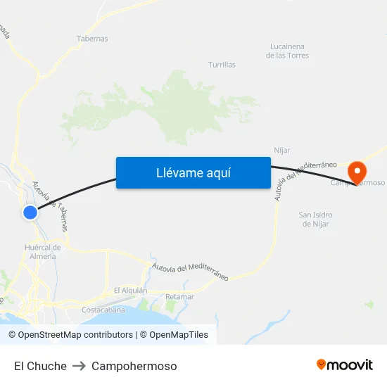 El Chuche to Campohermoso map