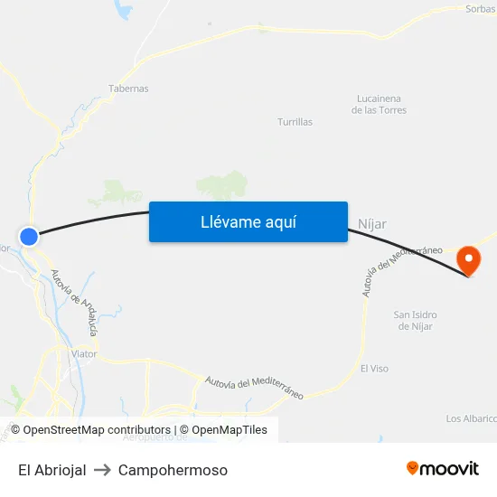 El Abriojal to Campohermoso map