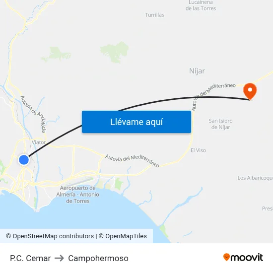 P.C. Cemar to Campohermoso map