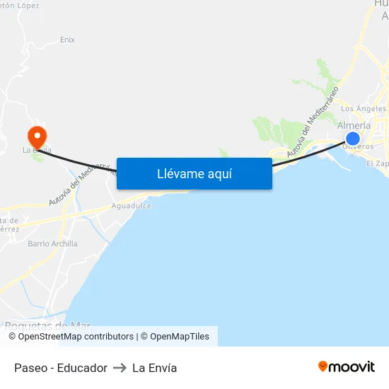 Paseo - Educador to La Envía map