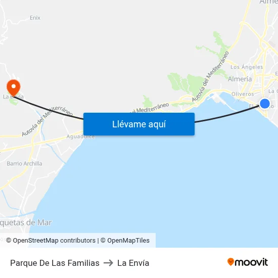 Parque De Las Familias to La Envía map