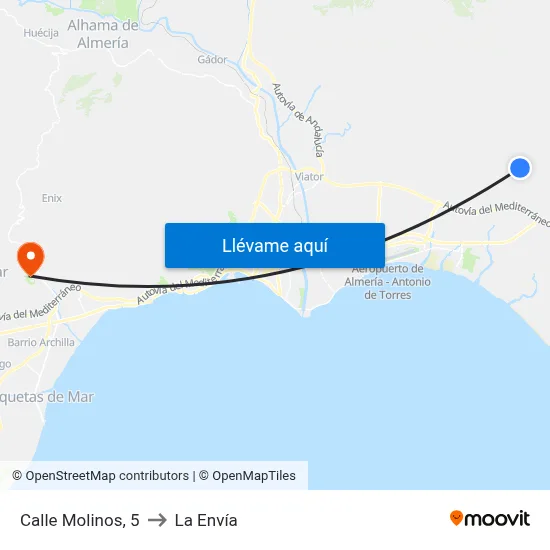 Calle Molinos, 5 to La Envía map