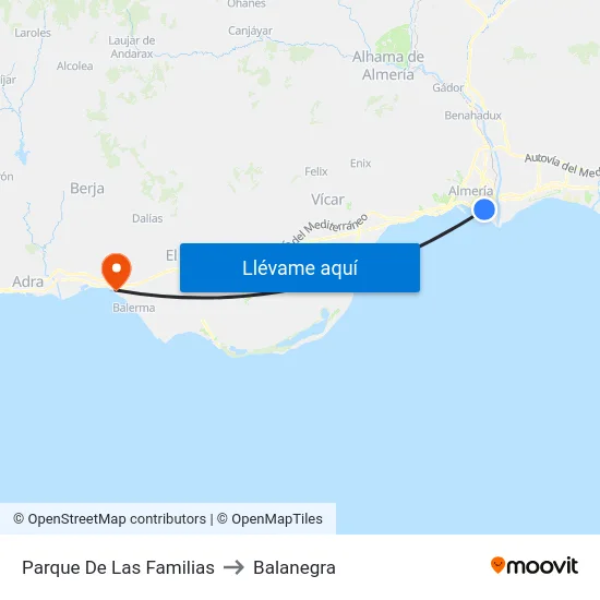 Parque De Las Familias to Balanegra map