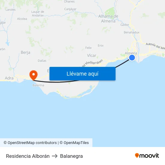 Residencia Alborán to Balanegra map