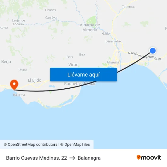 Barrio Cuevas Medinas, 22 to Balanegra map