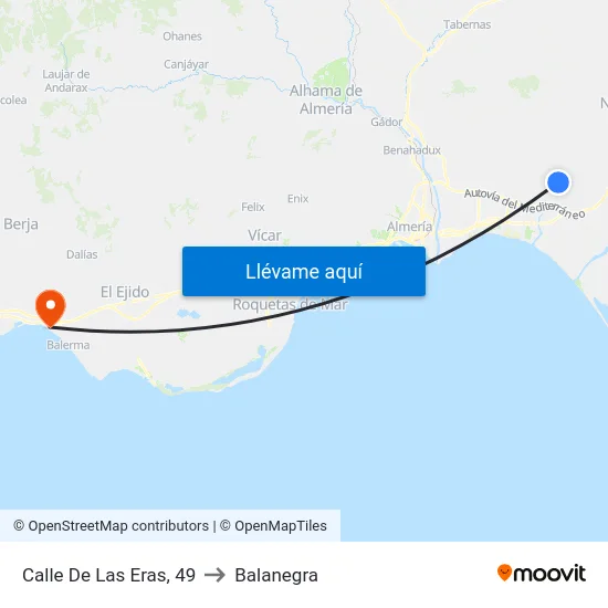 Calle De Las Eras, 49 to Balanegra map