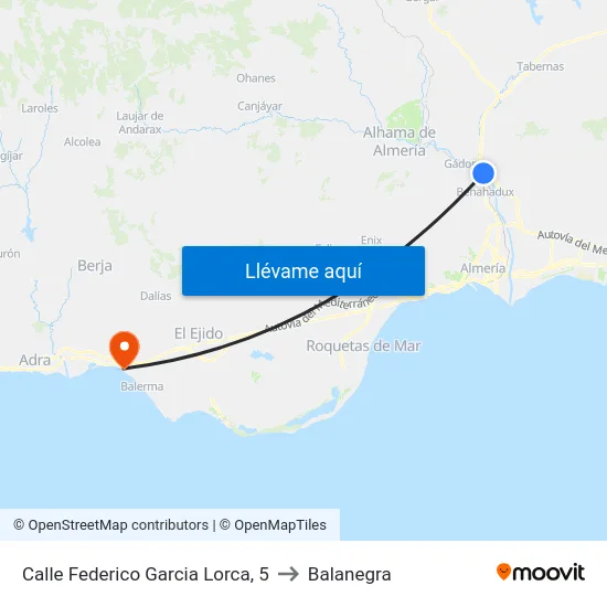Calle Federico Garcia Lorca, 5 to Balanegra map
