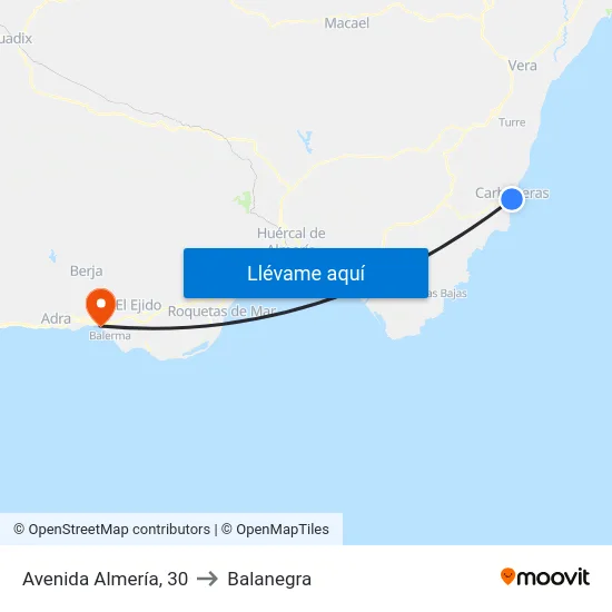 Avenida Almería, 30 to Balanegra map