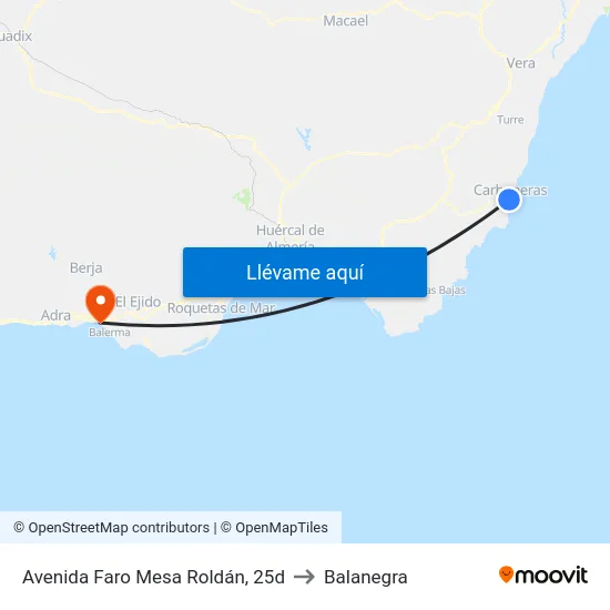 Avenida Faro Mesa Roldán, 25d to Balanegra map