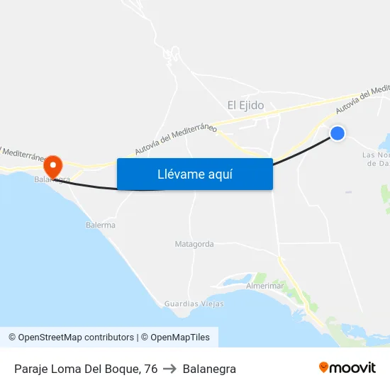 Paraje Loma Del Boque, 76 to Balanegra map