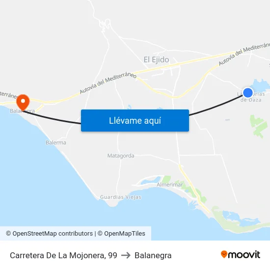 Carretera De La Mojonera, 99 to Balanegra map