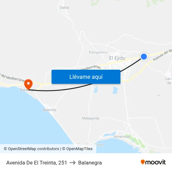 Avenida De El Treinta, 251 to Balanegra map