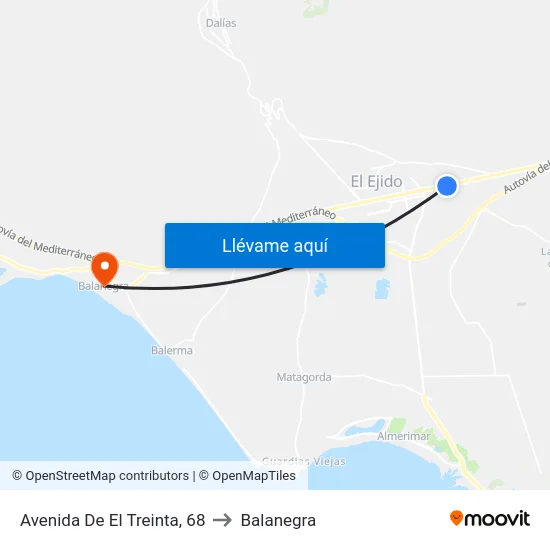 Avenida De El Treinta, 68 to Balanegra map