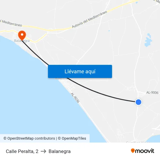 Calle Peralta, 2 to Balanegra map