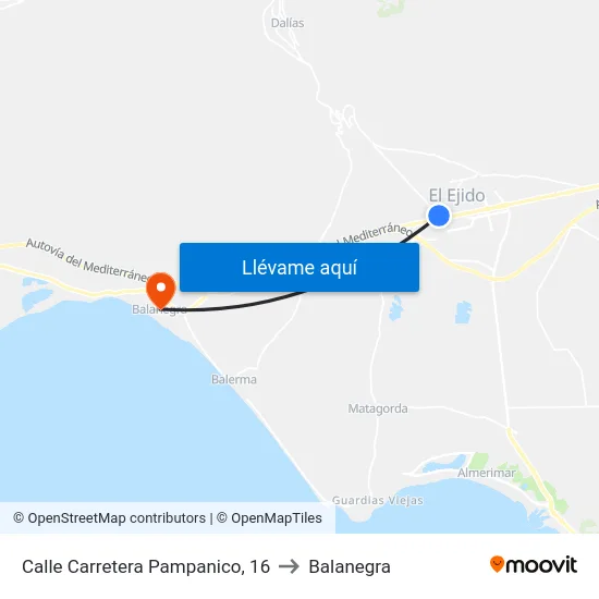 Calle Carretera Pampanico, 16 to Balanegra map
