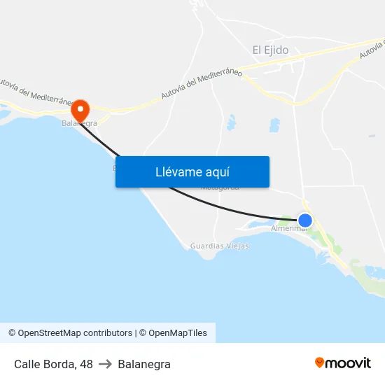 Calle Borda, 48 to Balanegra map
