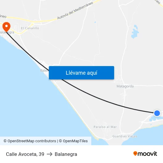 Calle Avoceta, 39 to Balanegra map