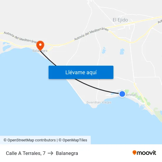 Calle A Terrales, 7 to Balanegra map