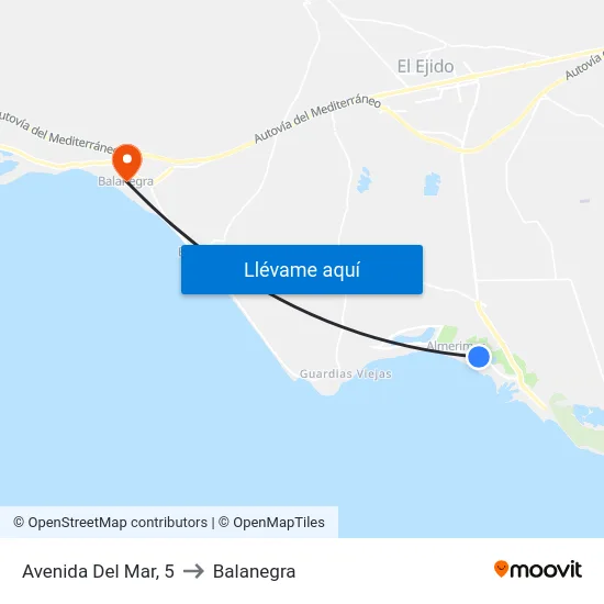 Avenida Del Mar, 5 to Balanegra map
