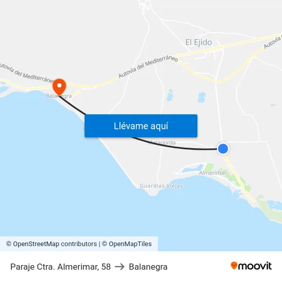 Paraje Ctra. Almerimar, 58 to Balanegra map