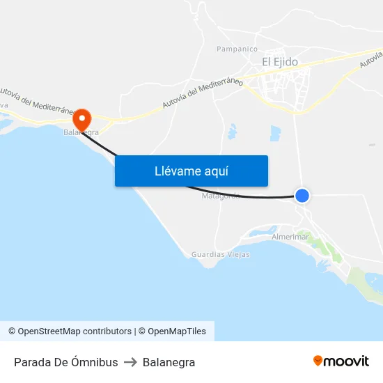 Parada De Ómnibus to Balanegra map