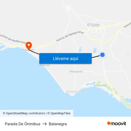 Parada De Ómnibus to Balanegra map