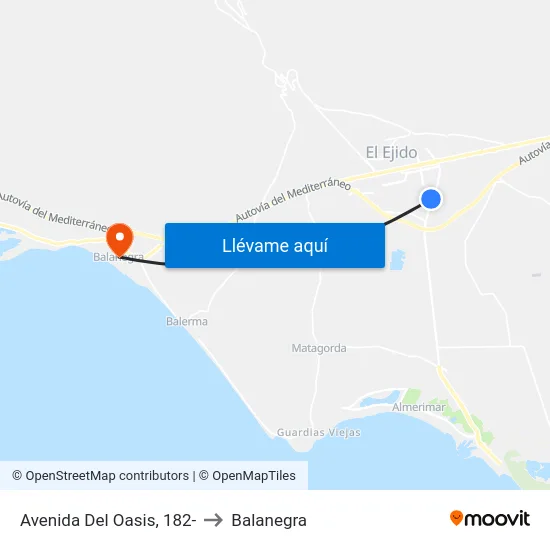 Avenida Del Oasis, 182- to Balanegra map