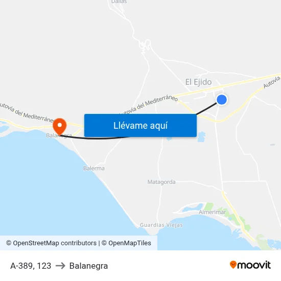 A-389, 123 to Balanegra map